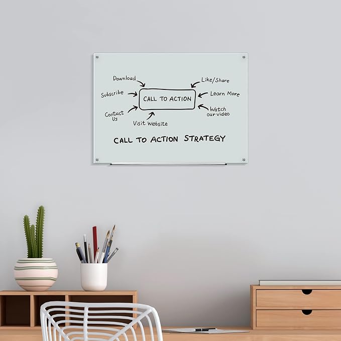 Amazon Basics Glass Dry-Erase Board, Magnetic Frameless Whiteboard, - Image 7