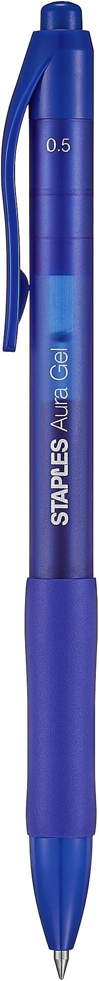 STAPLES Retractable Gel Pens, Fine Point 0.5mm, 36 Pack – Aura Precision Gel by Staples