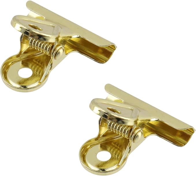 Xiaoyztan Mini Clips, 30mm Wide Gold Bulldog Clips Paper Clip Binder Bull Clip - Image 3