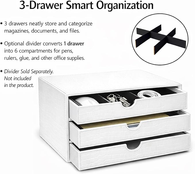 UnionBasic Document Organizer, 3-Drawer File Cabinet Document Storage Box - Image 5