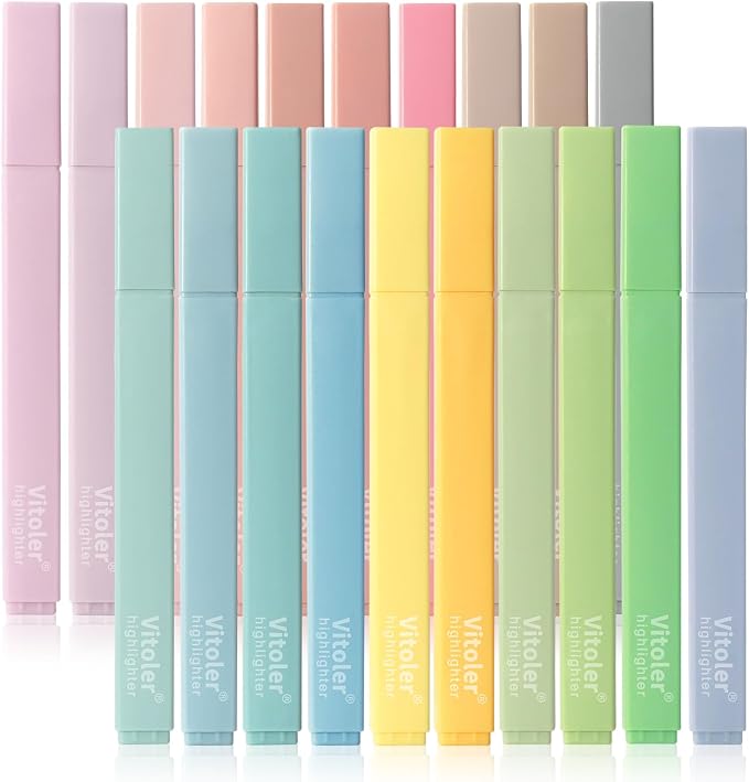 20Pcs Highlighters, Pastel Highlighters Set, Chisel Tip Bible Highlighter by ExcellentPens