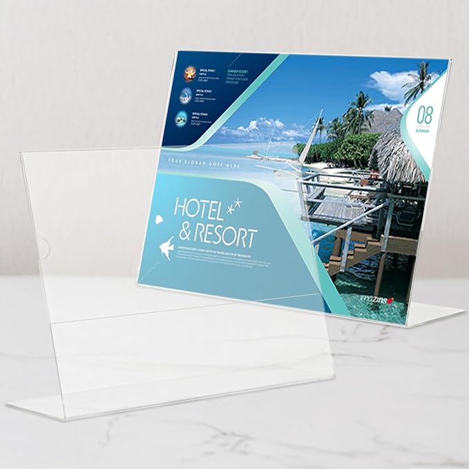 Acrylic Sign Holder 4 x 6 Horizontal, L-Shape Clear Plastic Display Stand - Image 5