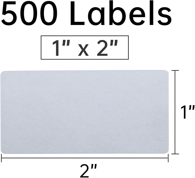 L LIKED Blank White 1 x 2 Inch Dissolvable Labels - Image 3