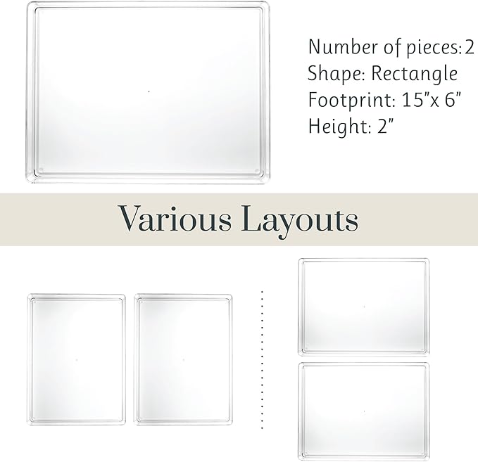 STORi SimpleSort 2-Piece Stackable Clear Drawer Organizer Set | 12" x 9" x 2" - Image 5