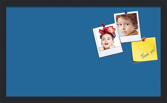 PinPix 24x14 Inch Cork Bulletin Board. This Decorative Framed Pin Board Comes with Navy Pastel Design and a Satin Black Frame. Ideal for Home Office Decor or Message Board (PinPix-1811)-DeskLoop Office