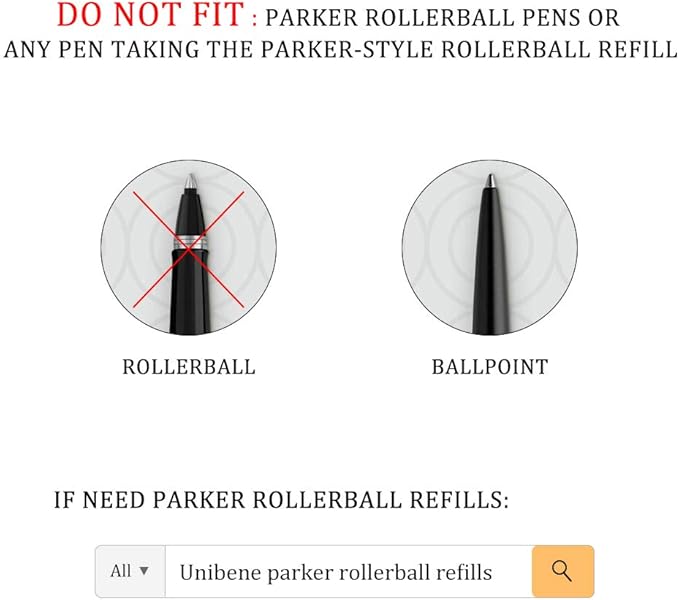 Unibene Parker Compatible Gel Ink Ballpoint Refills 12 Pack, 0.7mm Medium - Image 4