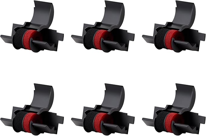 WEEMAY Compatible Calculator Ink Ribbon Replacement for IR-40T Black/Red Sharp EL-1750V EL-1801V, Canon P23-DHV CP13 MP-12D, Casio HR-100TM HR-170RC, Individually Sealed, 6 Pack-DeskLoop Office