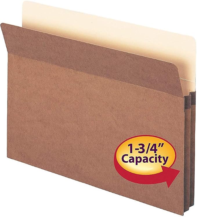 Smead File Pocket, Straight-Cut Tab, 1-3/4" Expansion, Letter Size, 25 per Box - Image 4