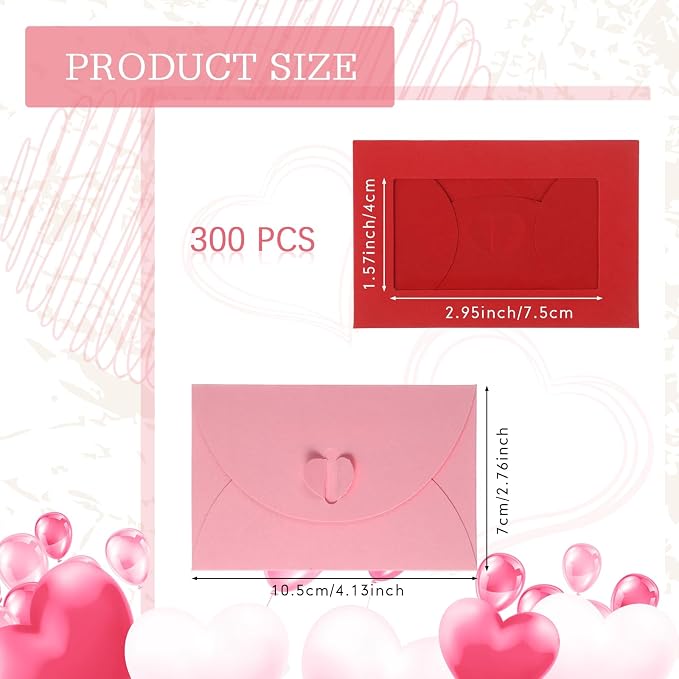 Uiifan 300 Pcs Window Gift Card Envelopes 4 x 2.8 Inch Gift Card Sleeves Mini - Image 2