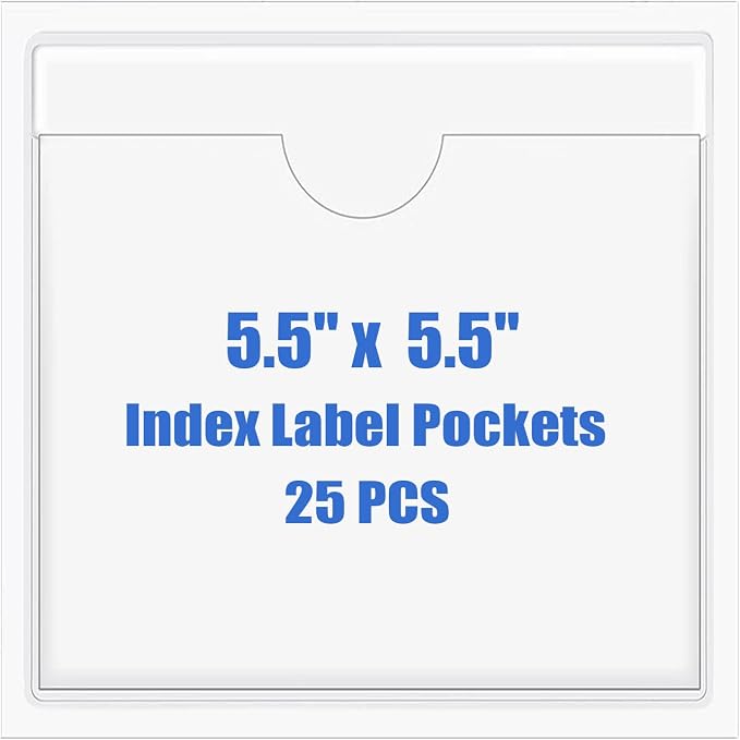 Origin-Joy 25 PCS Self-Adhesive Index Label Pockets by Origin-Joy