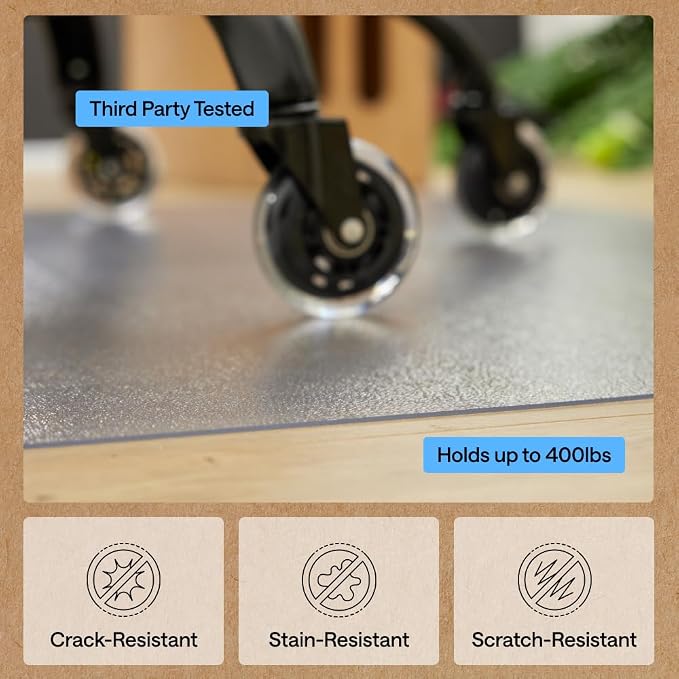 GORILLA GRIP Slip Resistant Clear Office Chair Mat - Image 4