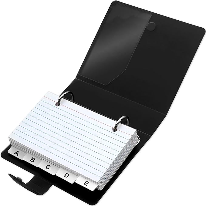 3x5 Lined Index Cards with Ring Binder Holder and Dividers, 100 Ruled Cards by Unknown