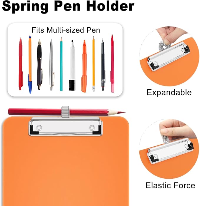 Hongri A5 Clipboard with Storage, Metal Retractable Pen Holder, 6 x 9'' Nursing - Image 3