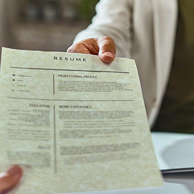 120 Sheets Parchment Paper for Certificates, 8.5" x 11", 100 GSM Double-Sided Stationery Paper for Resumes & Diplomas, Printer-Friendly (Ivory)-DeskLoop Office