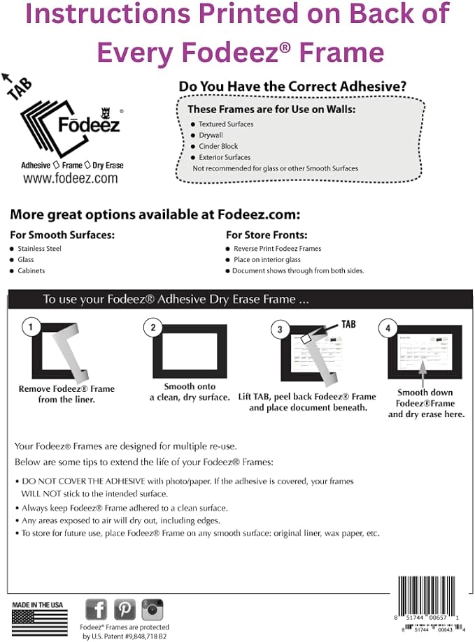 8.5 x 11 Adhesive Wall Frames - Image 4