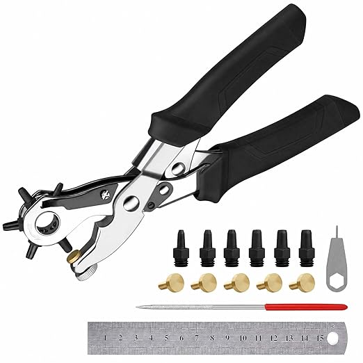 Heavy Duty Revolving Punch Plier Kit, Diyife Leather Hole Punch Set by Diyife
