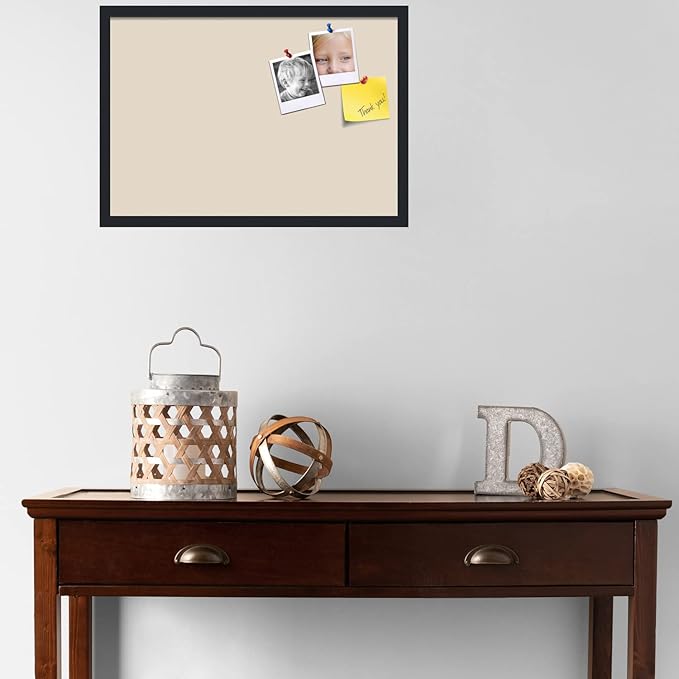 PinPix 26x18 Inch Cork Bulletin Board. This Decorative Framed Pin Board Comes with Desert Pastel Design and a Satin Black Frame. Ideal for Home Office Decor or Message Board (PinPix-1815)-DeskLoop Office