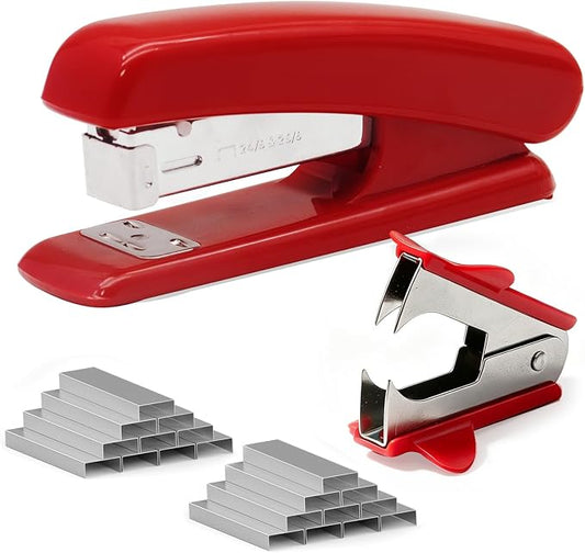 Red Office Stapler, 25 Sheet Capacity by Unknown