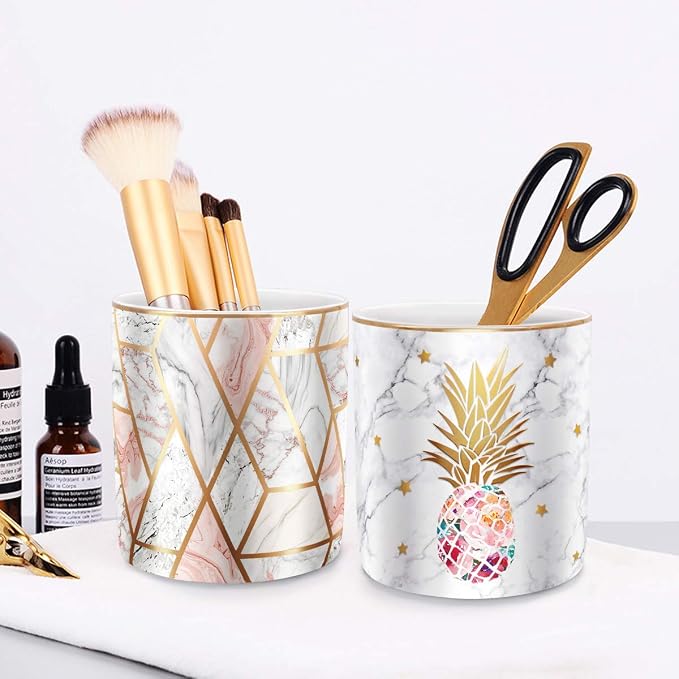 Cute Pen Holder for Desk, Ceramic Pencil Organizer, Makeup Brush Holder - Image 8