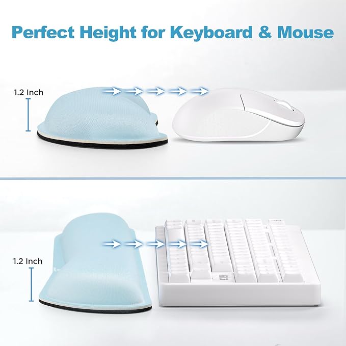 Gimars Upgrade Enlarge Gel Memory Foam Set Keyboard Wrist Rest Pad, Mouse Wrist - Image 6