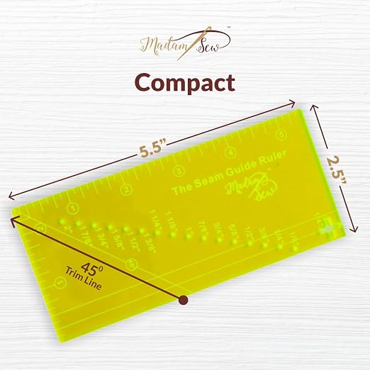 Madam Sew Seam Allowance Ruler & Magnetic Seam Guide - Image 4
