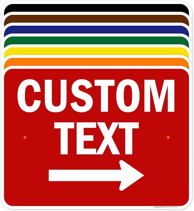 Custom Arrow, Custom Directional Sign, Right Arrow, 18x24 Inches, Rust Free by MySignCenter