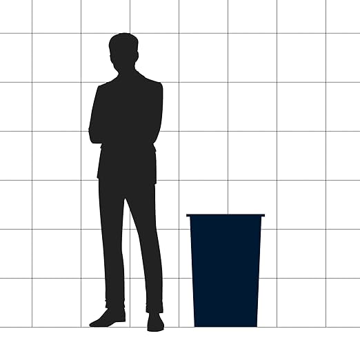 35 Gallon Blue Square Commercial Trash Can-DeskLoop Office