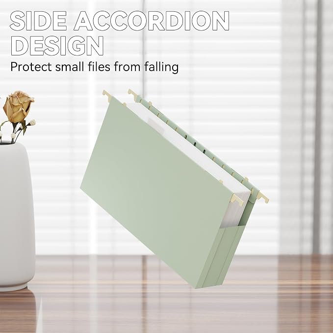 Extra Capacity Legal Size Plastic Hanging File Folders, Reinforced 2" Pastel - Image 5