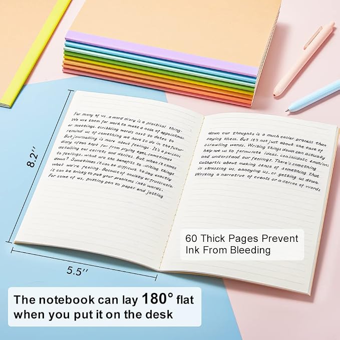 feela 16 Pack Composition Notebook Bulk, Kraft Cover Lined Blank College Ruled - Image 2
