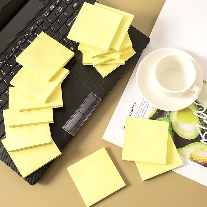 Sticky Notes 3x3 in Yellow, Strong Adhesive, Clean Removal, Recyclable - Image 5