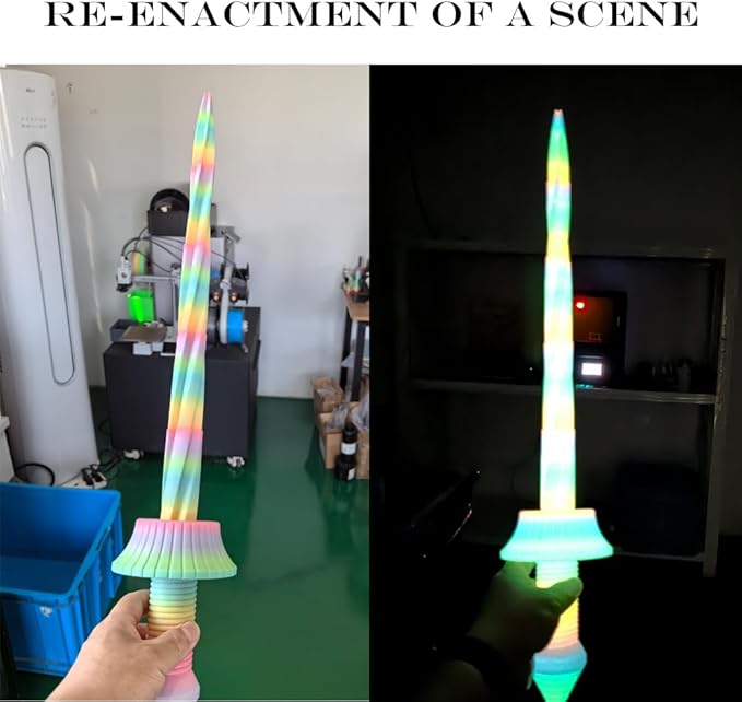 FLASHFORGE Glow in The Dark Rapid PLA Filament 1.75mm, Luminous Melody Fast Color Change Multicolored Rainbow Filament, Max 500mm/s High-Speed Printing, High Brightness and Long-lasting Glowing Effect-DeskLoop Office