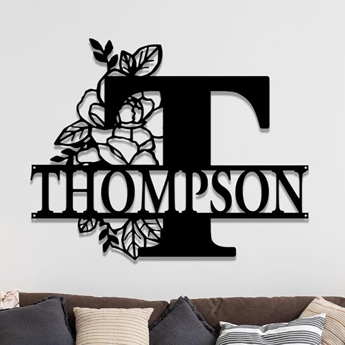 Custom Metal Signs | Personalized Monogram Name Sign | Outdoor Wall Art - Image 3