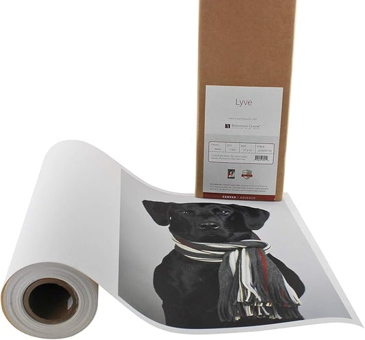 Premium Lyve Matte Canvas Paper Perfect For Use on Professional Makes and Models of Epson, Canon and HP printers preferred by Professionals. 19 mil textured Canvas offered in a 36 inch by 40 ft roll