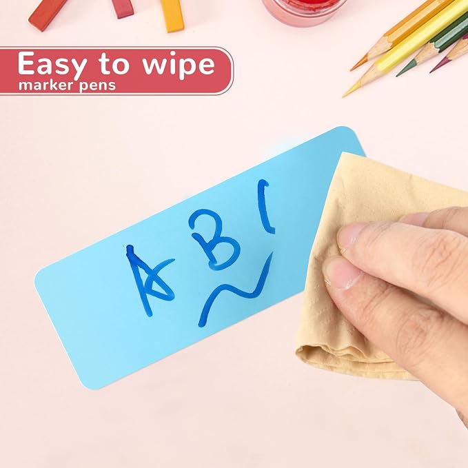 72 Pcs Dry Erase Magnetic Labels, 3.2" x 1.2" 8 Colors | Reusable Writable - Image 6