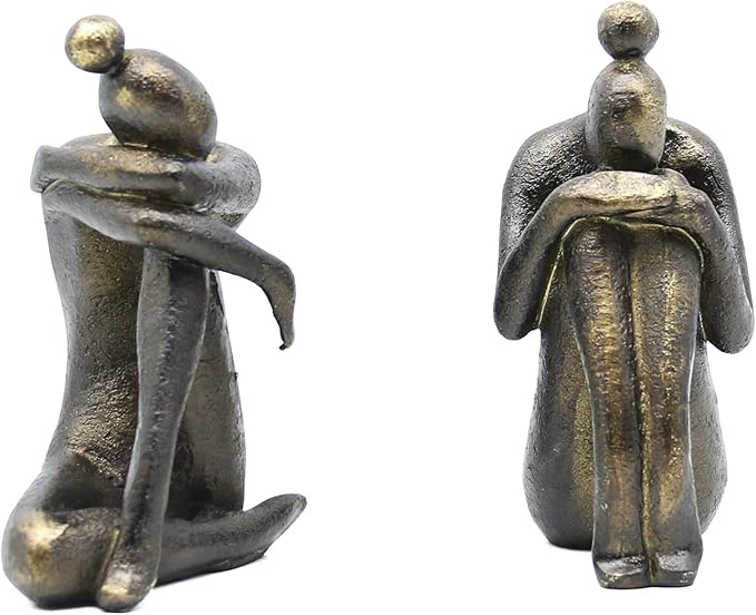 Lukitas Unique Decorative Girl Thinker Bookends, Non-Slip Book Holder, Home - Image 6