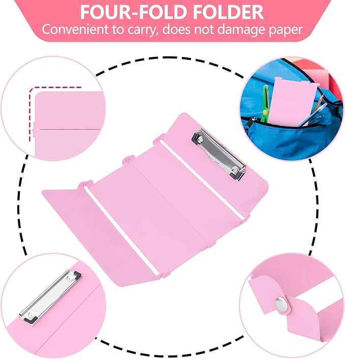 Nursing Clipboard Foldable 4 Fold, Pen Clip, Without Cheat Sheets, Gift - Image 2