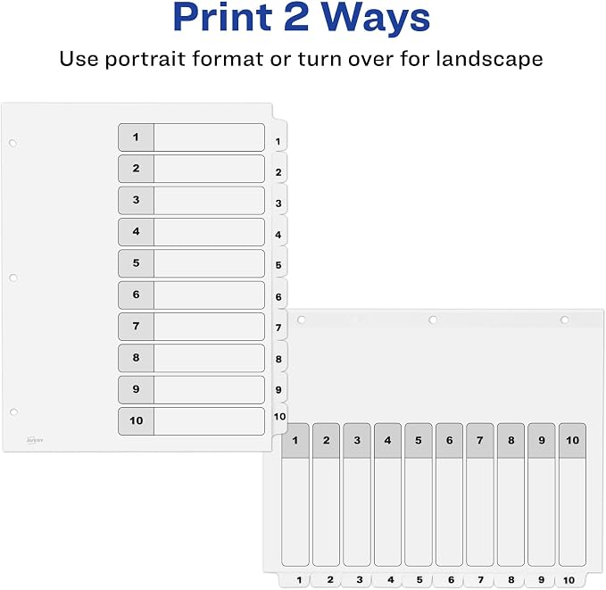 Avery Dividers for 3 Ring Binders, 10 Tabs per Set, Customizable Table of - Image 3