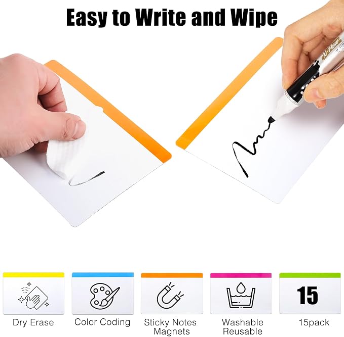 15-Pack 4"x6" Magnetic Dry Erase Labels - Image 3