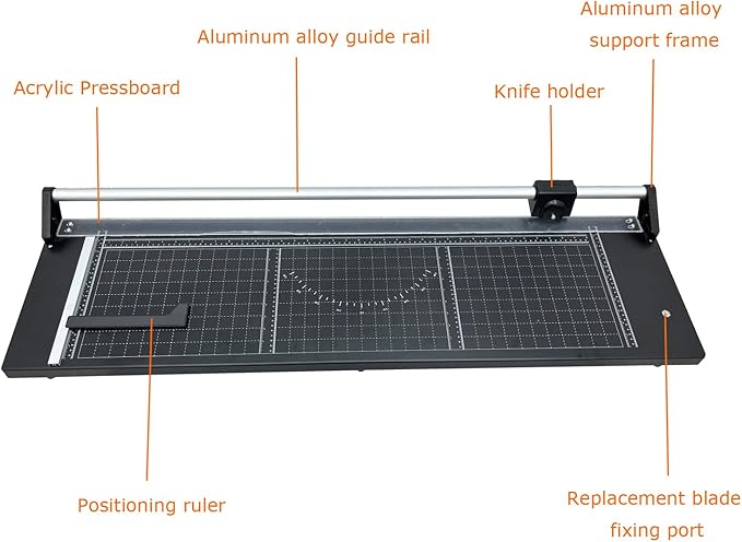 TECHTONGDA Paper Trimmer 36" Cut Length 8-10 Sheets Capacity, Professional Rotary Photo Paper Cutter and Trimmer with Angle Line and 2 Spare Blades for Offices, Schools and Crafts-DeskLoop Office