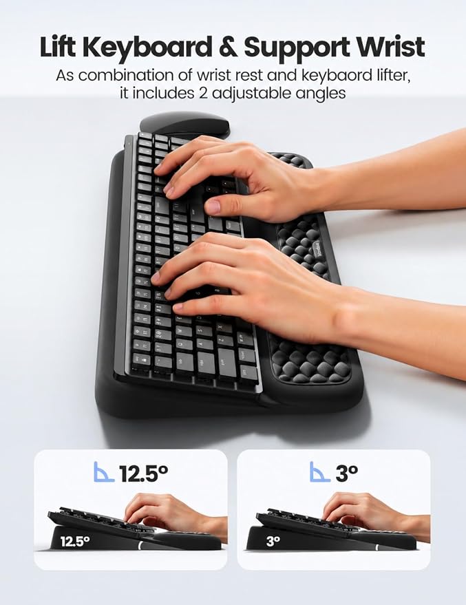 Vaydeer Wrist Rest with Keyboard Stand, Computer Wrist Support Pad, Ergonomic - Image 6