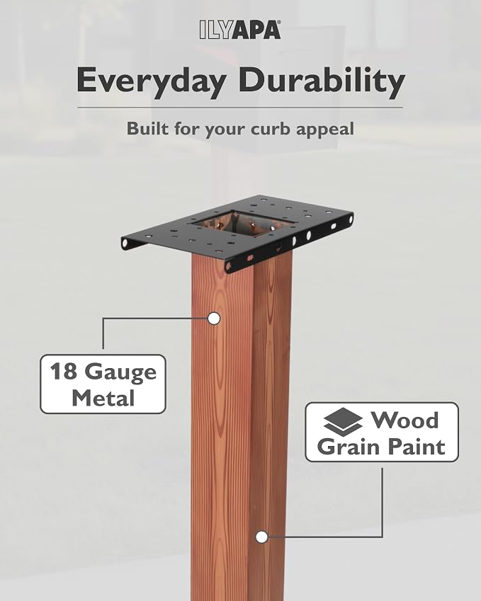 Ilyapa Metal Mailbox Post for Outside, Heavy Duty - Image 4
