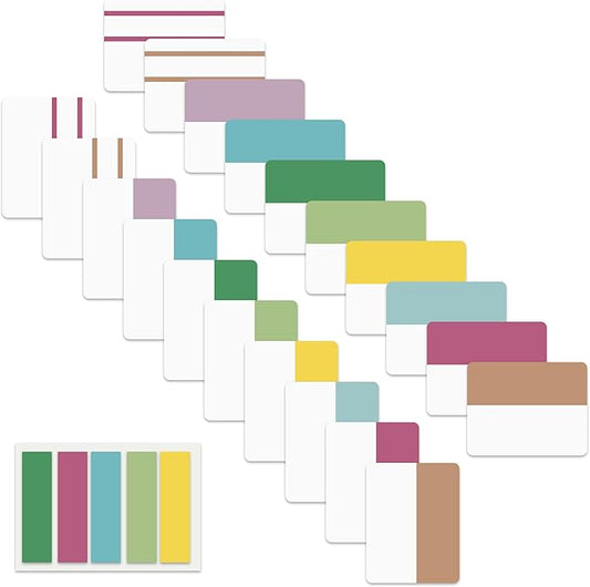 ELII 500 PCS Sticky Index Tabs 21 Sets, Colorful Book Tabs Sticky Tabs for Notebooks, Page Tabs for Binders, Page Markers Notebook Tabs-DeskLoop Office