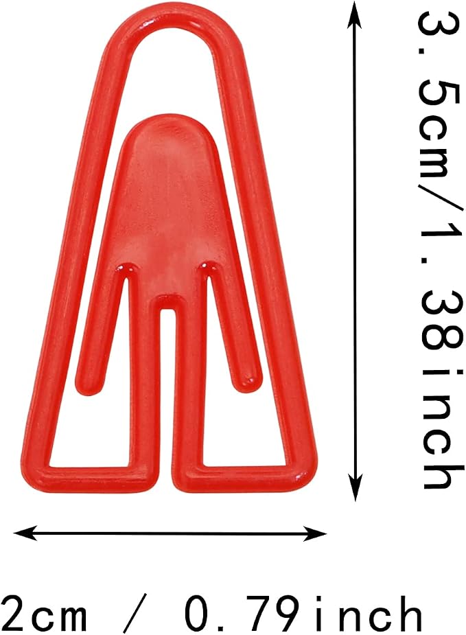 Tupalizy 50PCS Plastic Paper Clips Bookmarks Smooth Colored Paperclip Clamp - Image 2