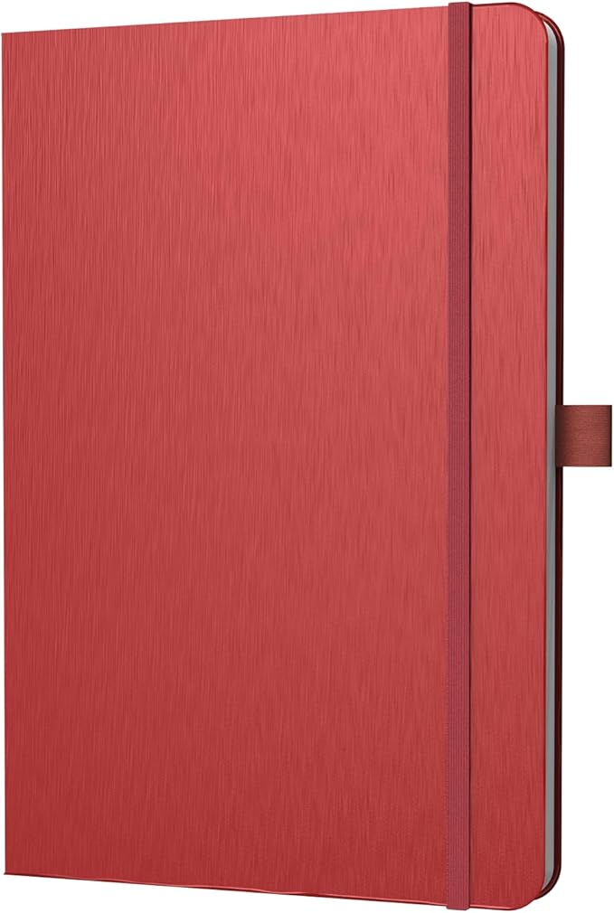 A5 Lined Journal Notebook, 7mm College Ruled Notepad, Journaling for Writing, Work, School, Travel and Note Taking, Hardcover 160 Pages (80 Sheets) 5.79 x 8.3 inches (Red)-DeskLoop Office