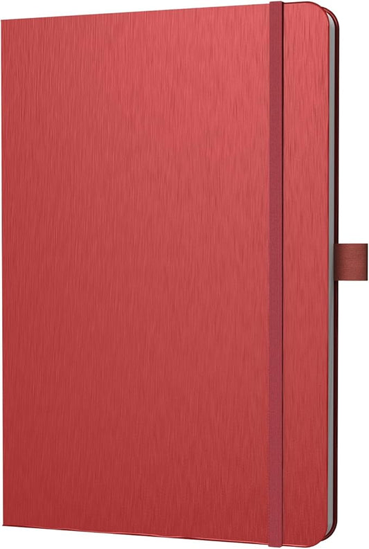 A5 Lined Journal Notebook, 7mm College Ruled Notepad, Journaling for Writing, Work, School, Travel and Note Taking, Hardcover 160 Pages (80 Sheets) 5.79 x 8.3 inches (Red)-DeskLoop Office