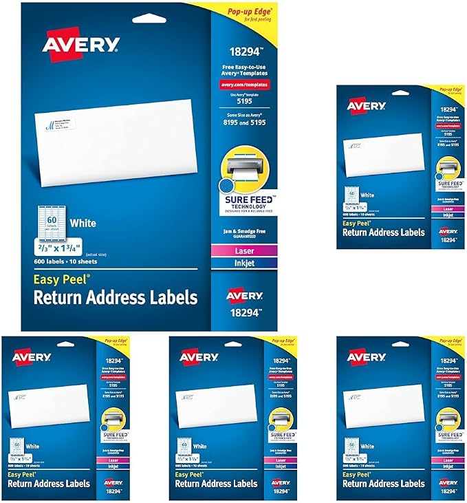 Avery Printable Return Address Labels by Avery
