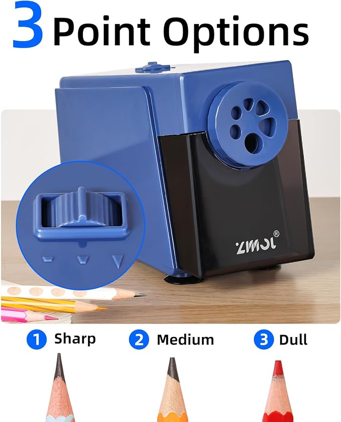 ZMOL Heavy Duty Electric Pencil Sharpener, 6-Hole Classroom Pencil Sharpener - Image 5