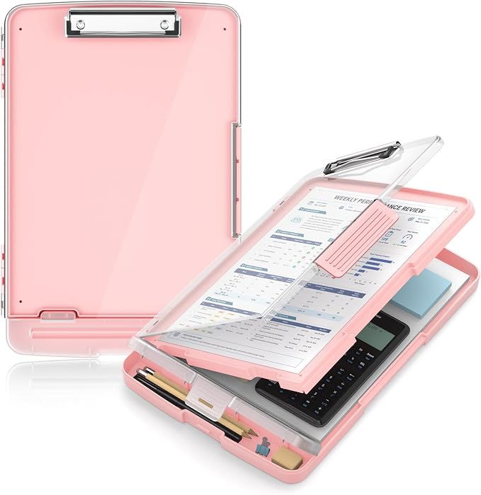 Clipboard with Storage and Pen Holder, Heavy Duty with Dual Compartment by ORGANIZEEASYWORKSTEADY