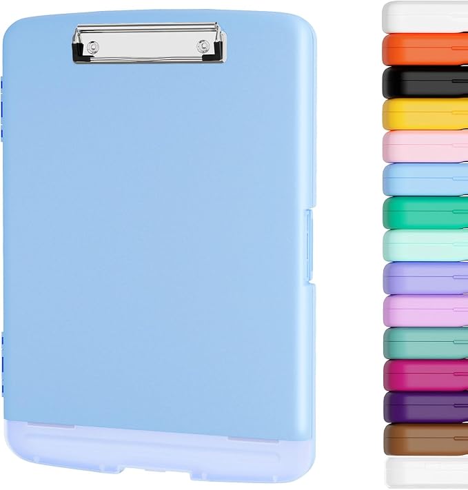 Piasoenc Clipboard with Storage, 8.5 x 11 Organization Box with Pen Holder and by Piasoenc