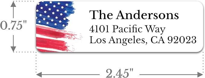 Personalized Patriotic Return Address Labels, Self-Adhesive Address Stickers on - Image 2